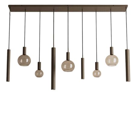 Hanglamp Riva recht 9 lichts platinum | ZTAHL