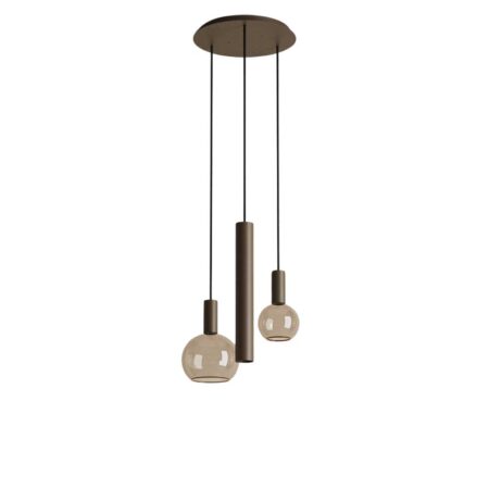 Hanglamp Riva rond 3 lichts platinum | ZTAHL