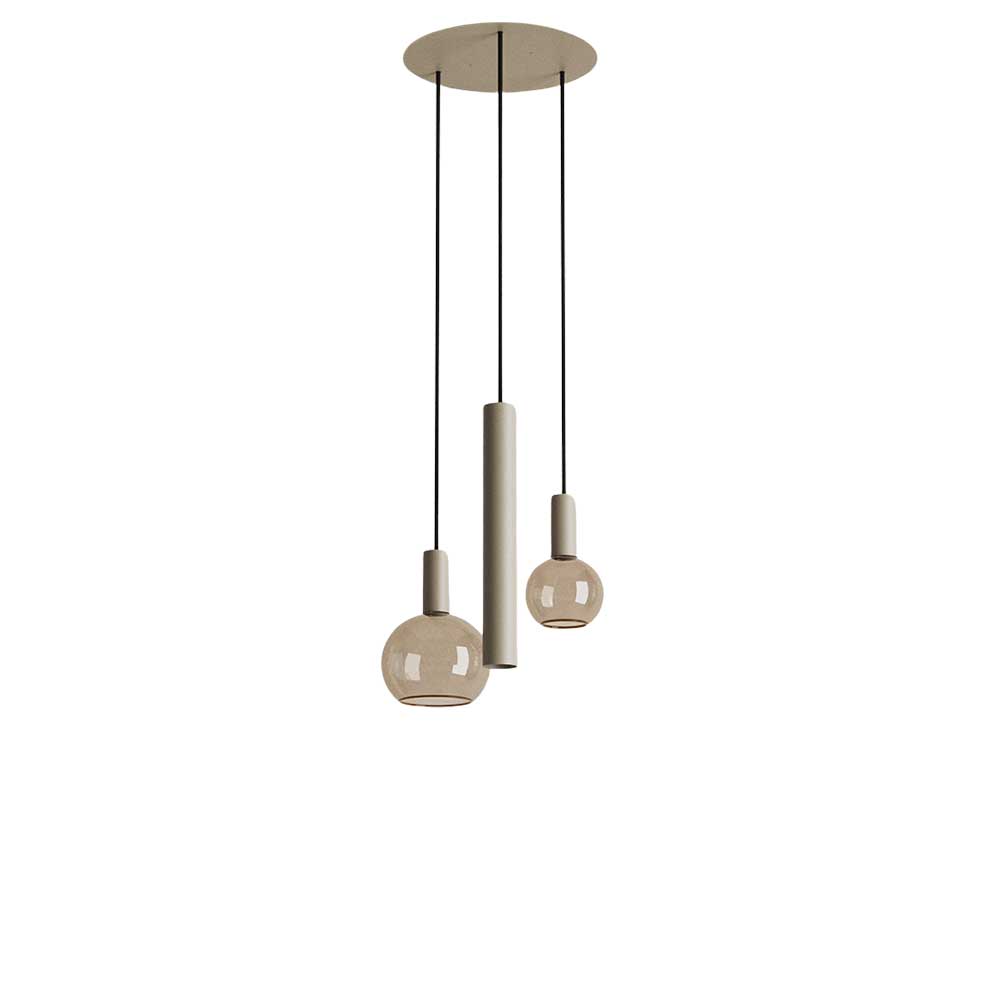 Hanglamp Riva rond 3 lichts quartz | ZTAHL
