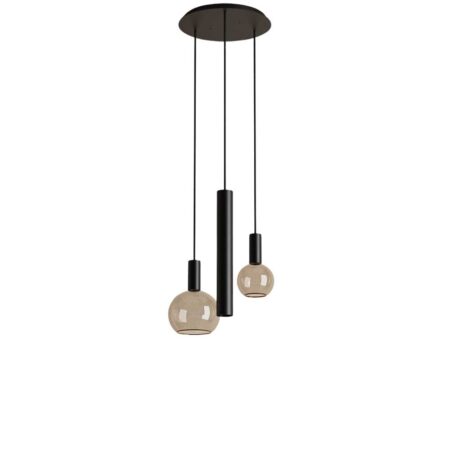 Hanglamp Riva rond 3 lichts zwart | ZTAHL