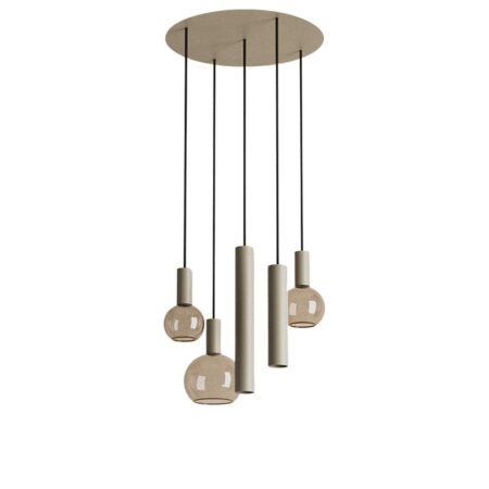 Hanglamp Riva rond 5 lichts quartz | ZTAHL
