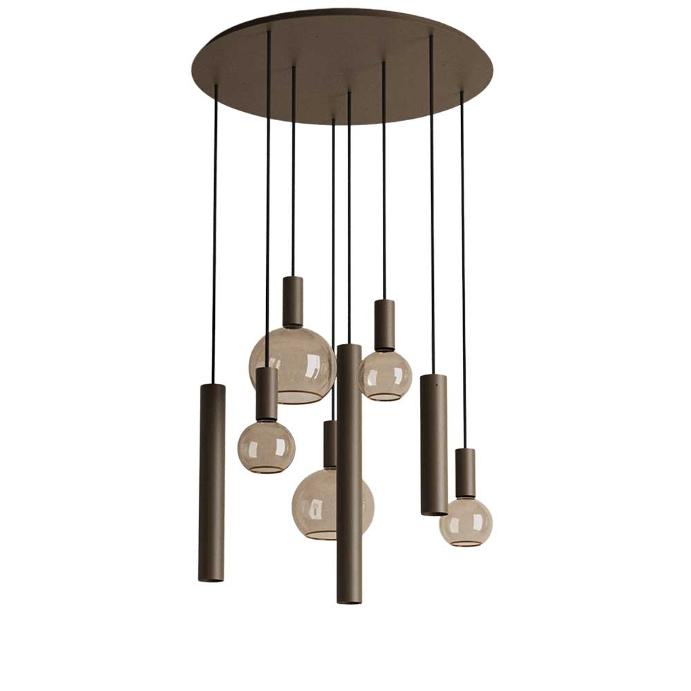 Hanglamp Riva rond 8 lichts platinum | ZTAHL
