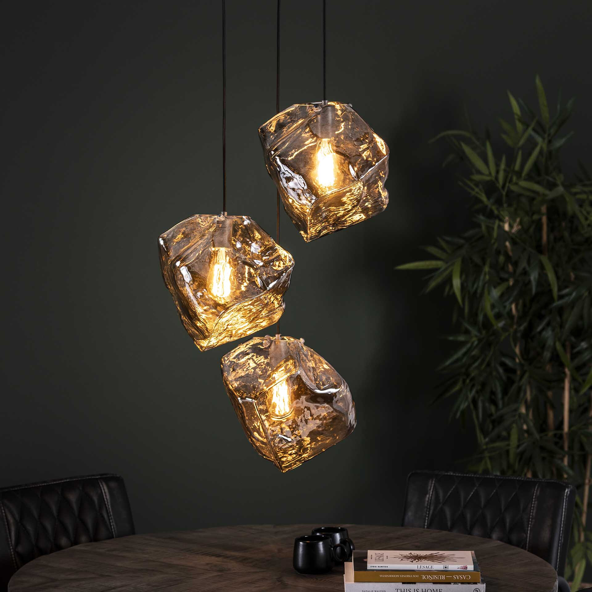 Hanglamp Rock 3-lamps - Chromed | LifestyleFurn