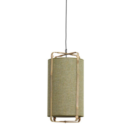Hanglamp Sendai groen bamboe naturel S | Light & Living