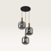 Hanglamp Xirena vetro fumé III - Drie bollen van rookglas met een speels effect - Zonder lichtbron | LUSENZ