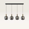 Hanglamp Xirena vetro fumé IV - Vier bollen van rookglas met een gebalanceerd effect - Zonder lichtbron | LUSENZ