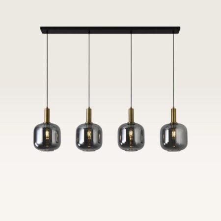 Hanglamp Xirena vetro fumé IV - Vier bollen van rookglas met een gebalanceerd effect - Zonder lichtbron | LUSENZ
