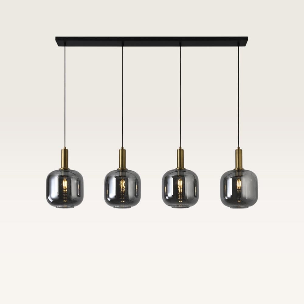 Hanglamp Xirena vetro fumé IV - Vier bollen van rookglas met een gebalanceerd effect - Zonder lichtbron | LUSENZ
