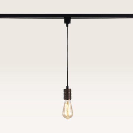 Hangspot Avaro bronzo - E27-fitting - Ontworpen voor 1-fase railsysteem - Brons - Railspot - IP20 voor binnen | LUSENZ