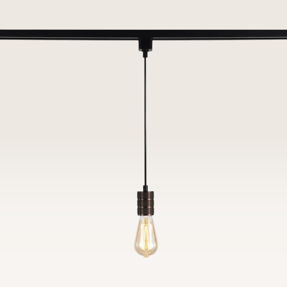 Hangspot Avaro bronzo - E27-fitting - Ontworpen voor 1-fase railsysteem - Brons - Railspot - IP20 voor binnen | LUSENZ