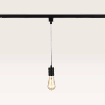 Hangspot Avaro nero - E27-fitting - Ontworpen voor 1-fase railsysteem - Zwart - Railspot - IP20 voor binnen | LUSENZ