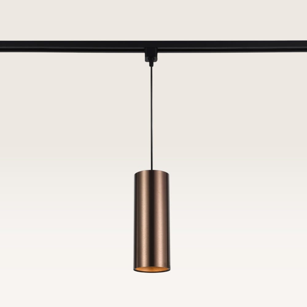 Hangspot Belano bronzo scuro l - GU10-fitting - Ontworpen voor 1-fase railsysteem - Brons - Railspot - IP20 voor binnen | LUSENZ