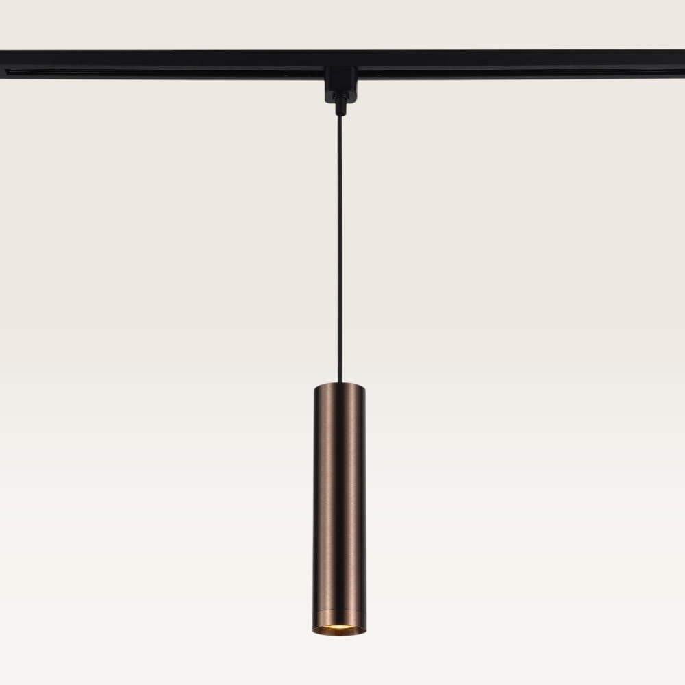 Hangspot Belano bronzo scuro m - GU10-fitting - Ontworpen voor 1-fase railsysteem - Brons - Railspot - IP20 voor binnen | LUSENZ