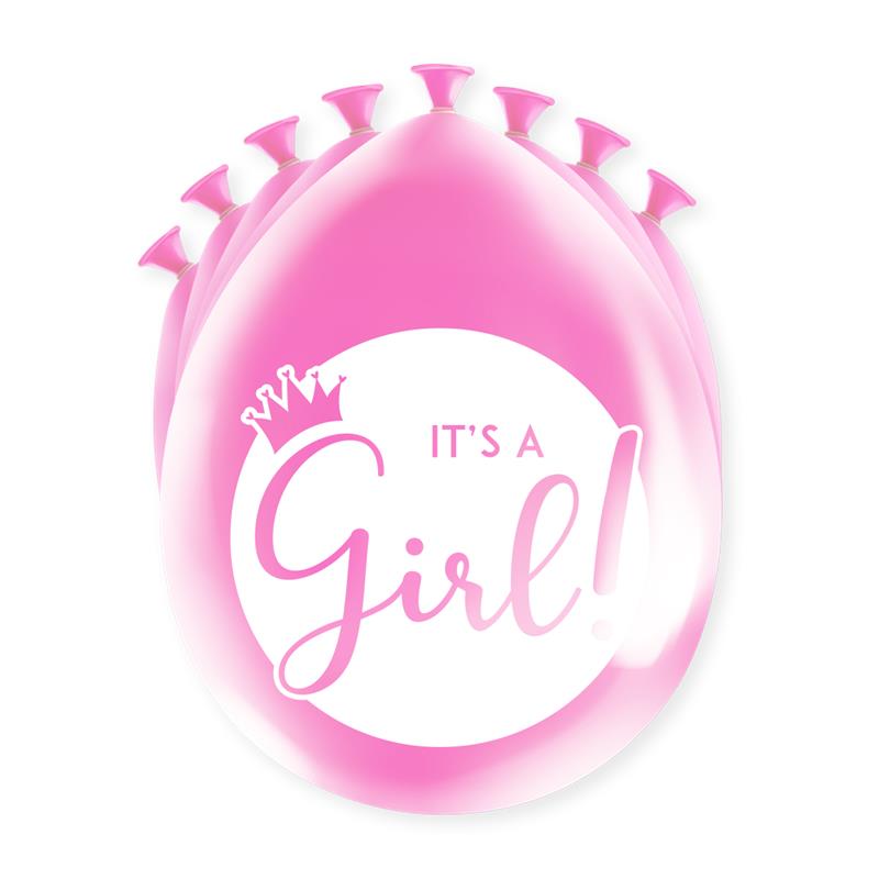 Happy party ballon - It's a girl 8 st | Paperdreams
