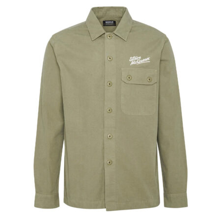 Heren Overshirt Morand Garment Dyed Bleached Olive | Barbour International