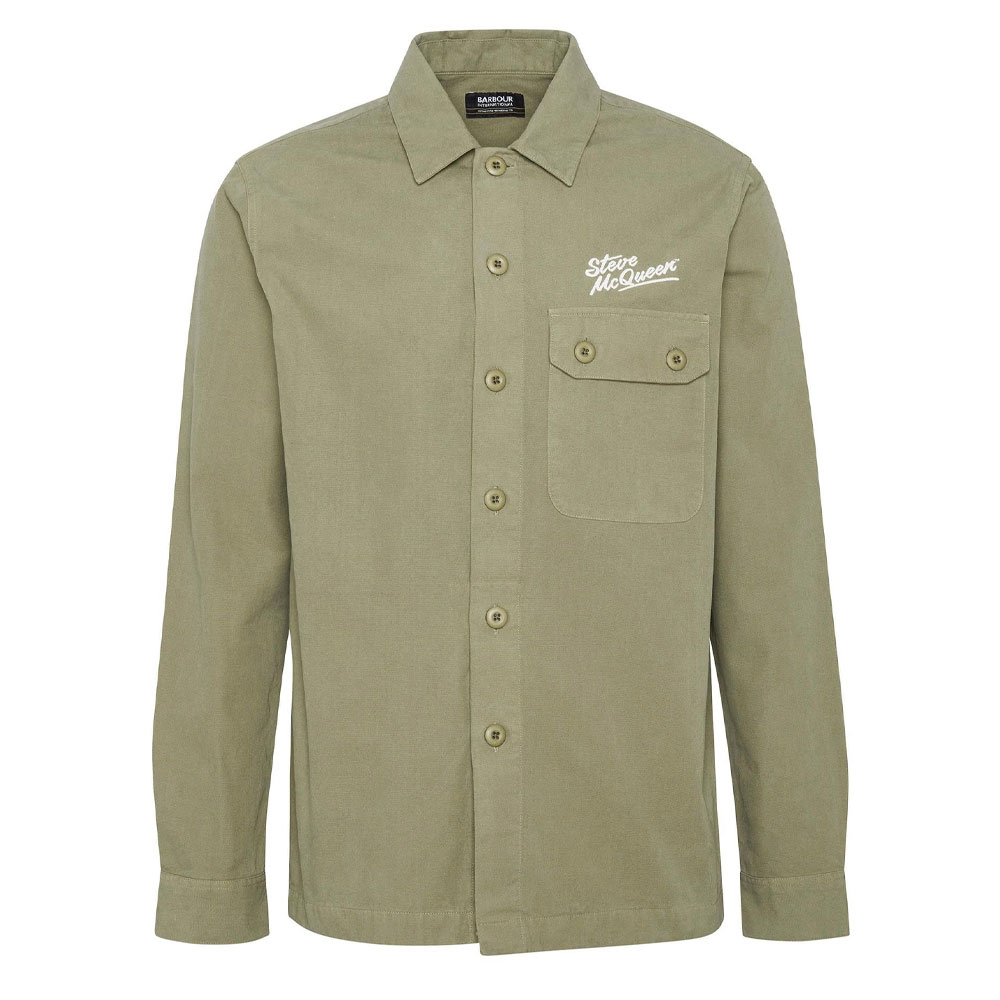 Heren Overshirt Morand Garment Dyed Bleached Olive | Barbour International