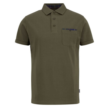 Heren Polo Tailored Premium Corpatch Olive | Barbour