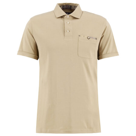 Heren Polo Tailored Premium Corpatch Washed Stone | Barbour