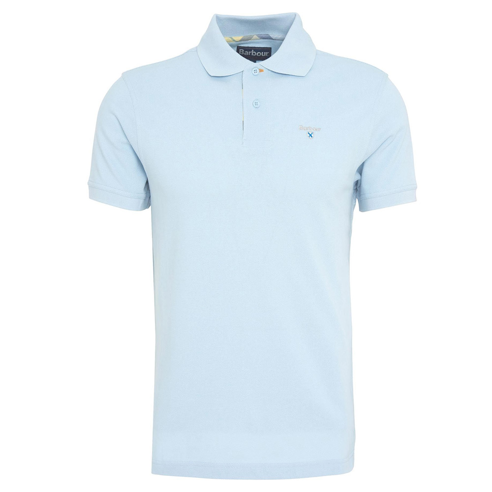 Heren Polo Tartan Pique Niagara Mist | Barbour