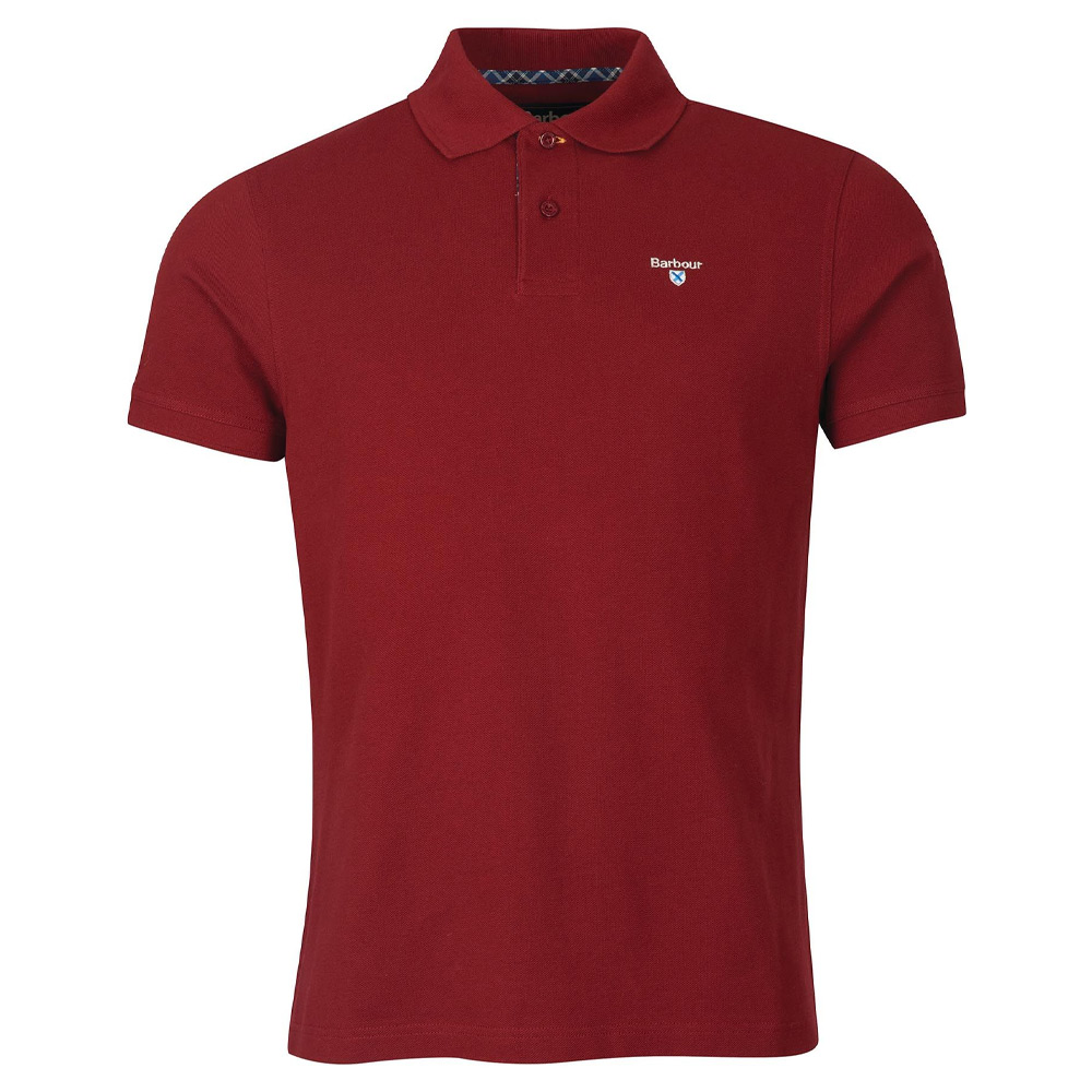 Heren Polo Tartan Pique Wine | Barbour