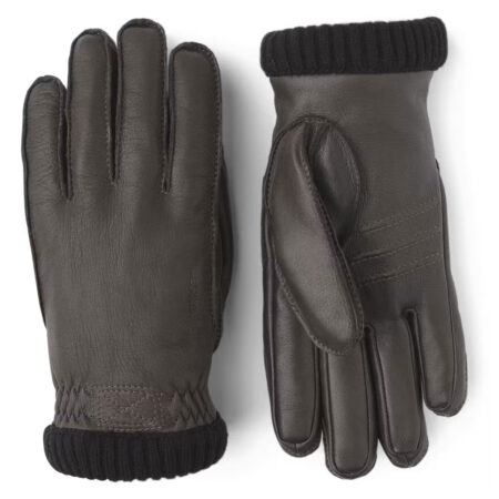 Heren handschoen Deerskin Primaloft Rib dk bruin | Hestra