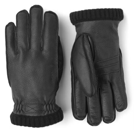 Heren handschoen Deerskin Primaloft Rib zwart | Hestra