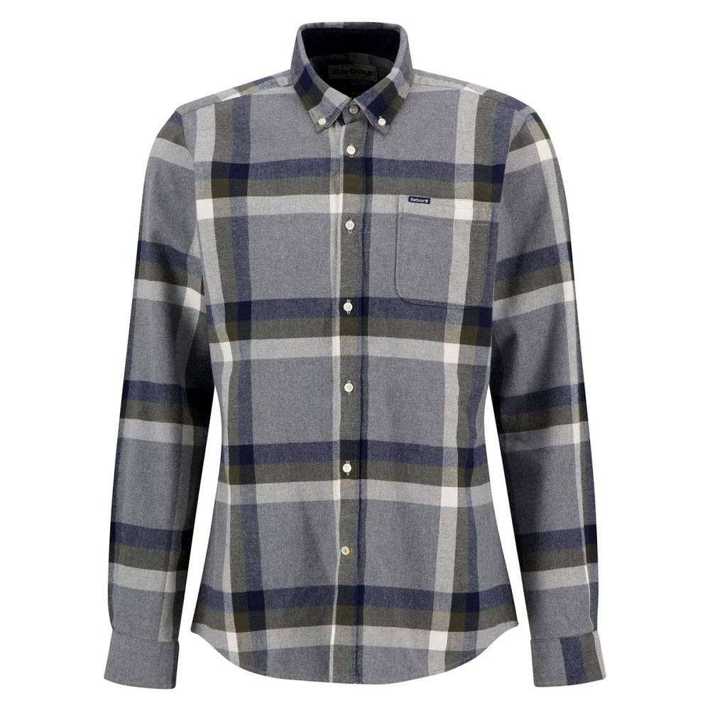 Herenblouse Folley Light Grey Marl Tailored fit | Barbour