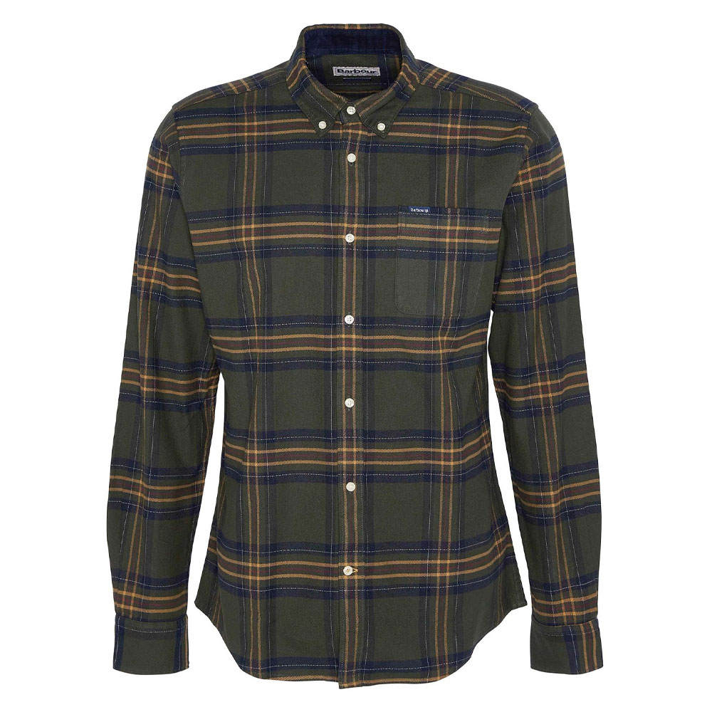 Herenblouse Portdown Olive Tailored fit | Barbour