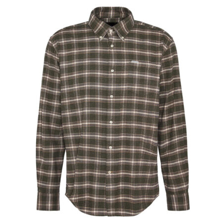 Herenshirt Bowburn Regular fit Olive Marl | Barbour