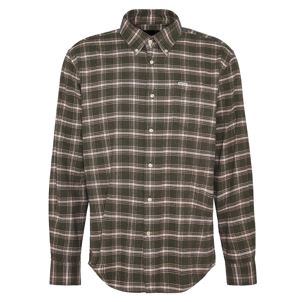 Herenshirt Bowburn Regular fit Olive Marl | Barbour