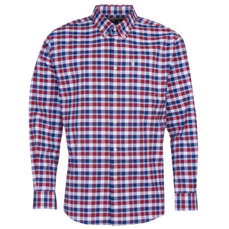 Herenshirt Country Check 15 regular fit Rich red | Barbour
