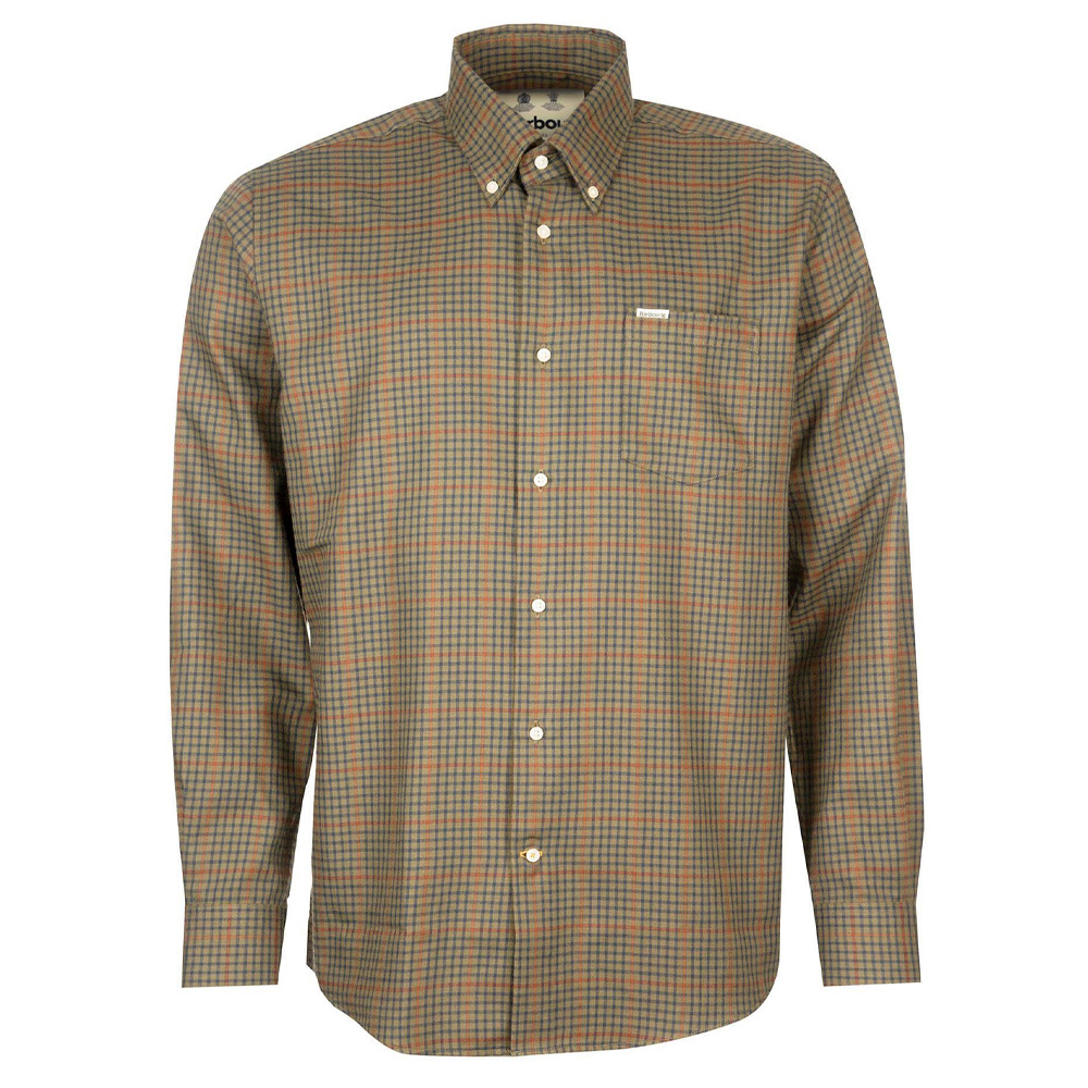 Herenshirt Henderson Thermo Weave Olive | Barbour