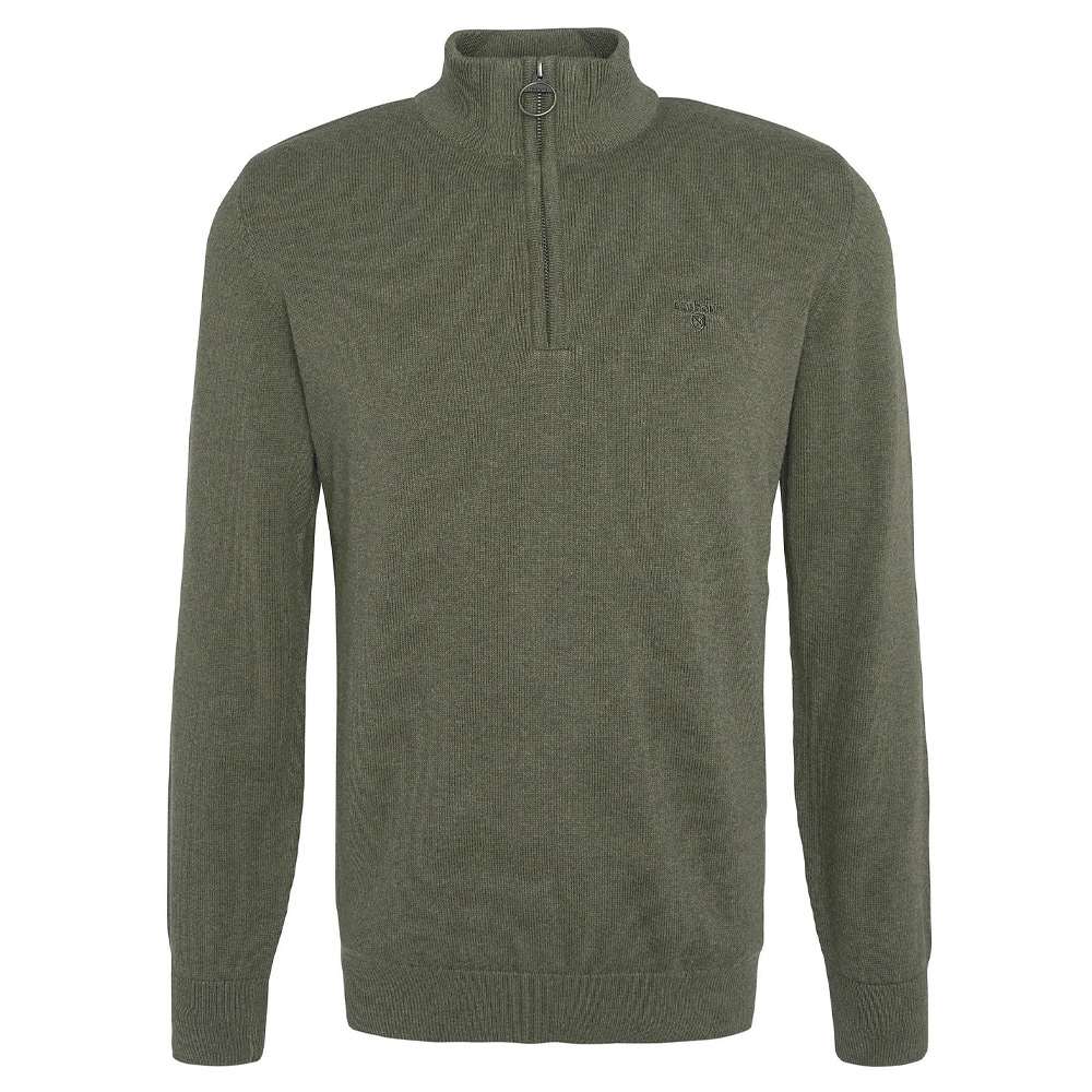Herentrui Cotton half zip Olive Marl | Barbour