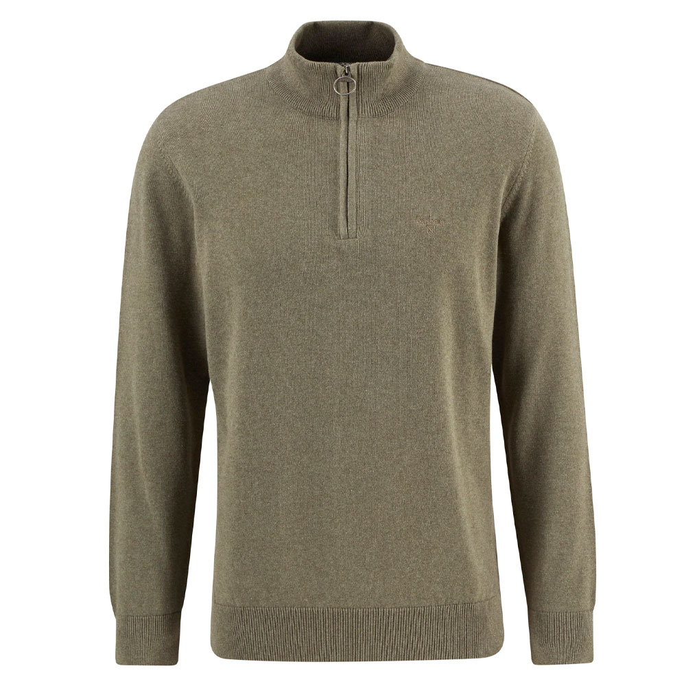Herentrui Cotton half zip Smokey Olive | Barbour
