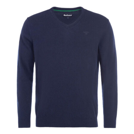 Herentrui Essential lambswool V neck Navy | Barbour