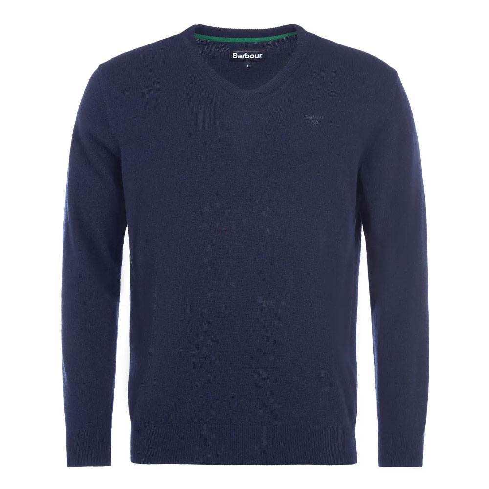 Herentrui Essential lambswool V neck Navy | Barbour