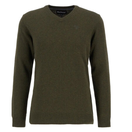 Herentrui Essential lambswool V neck seaweed | Barbour