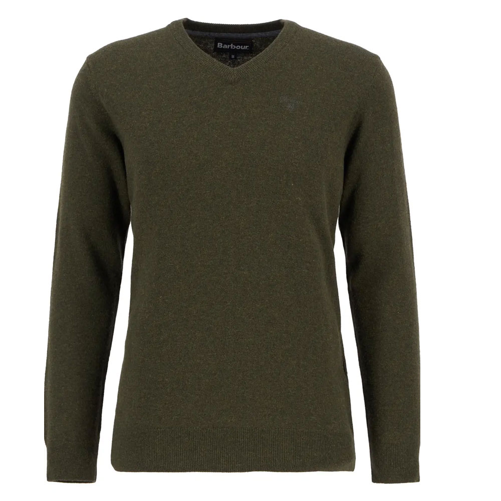 Herentrui Essential lambswool V neck seaweed | Barbour