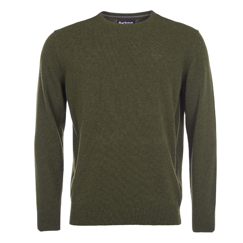 Herentrui Essential lambswool crew neck Seaweed | Barbour