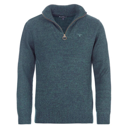 Herentrui Essential lambswool half zip seaweed | Barbour