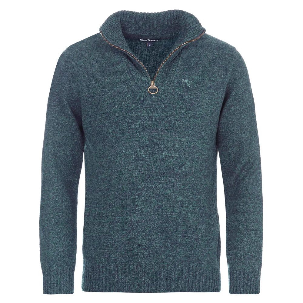 Herentrui Essential lambswool half zip seaweed | Barbour
