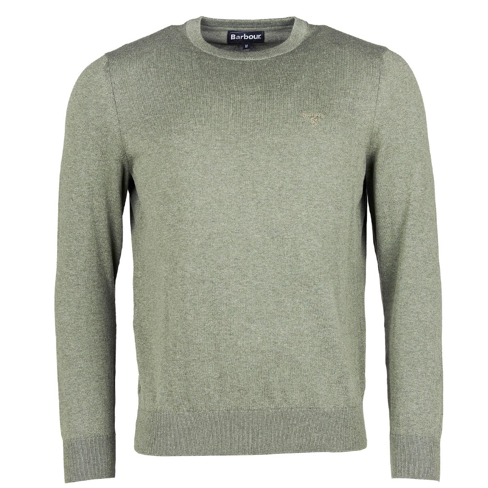 Herentrui Light Cotton Crew Moss | Barbour