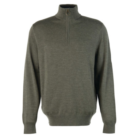 Herentrui Loyton Merino Half Zip Olive Marl | Barbour