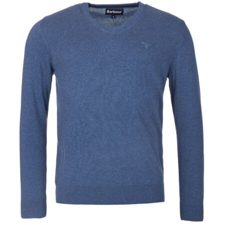 Herentrui Pima Cotton V-neck DK Chambray | Barbour