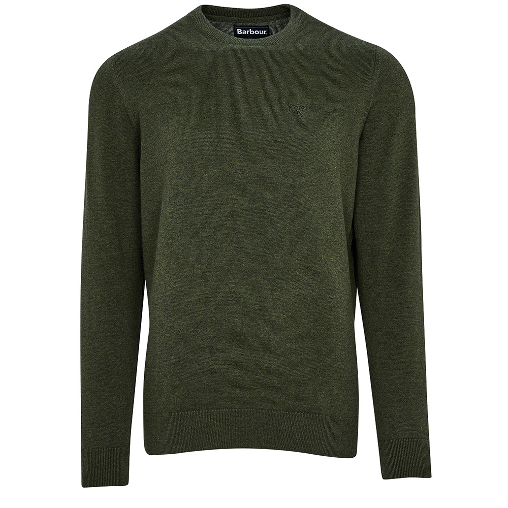 Herentrui Pima cotton crew neck Rifle Green Marl | Barbour