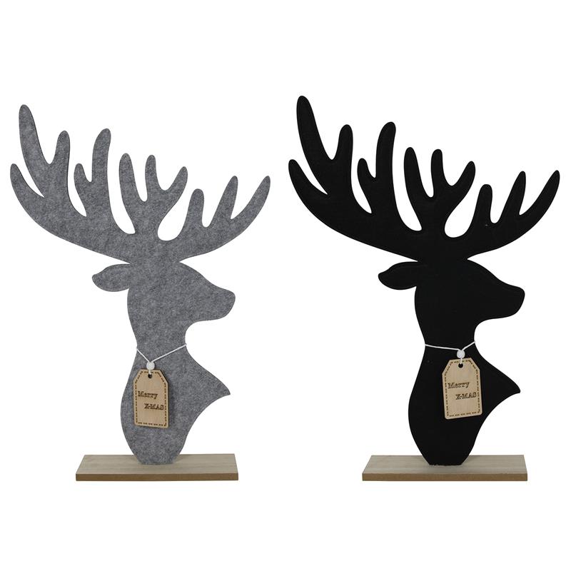 Hertenkop vilt 58cm zwart of grijs | Svenska Living