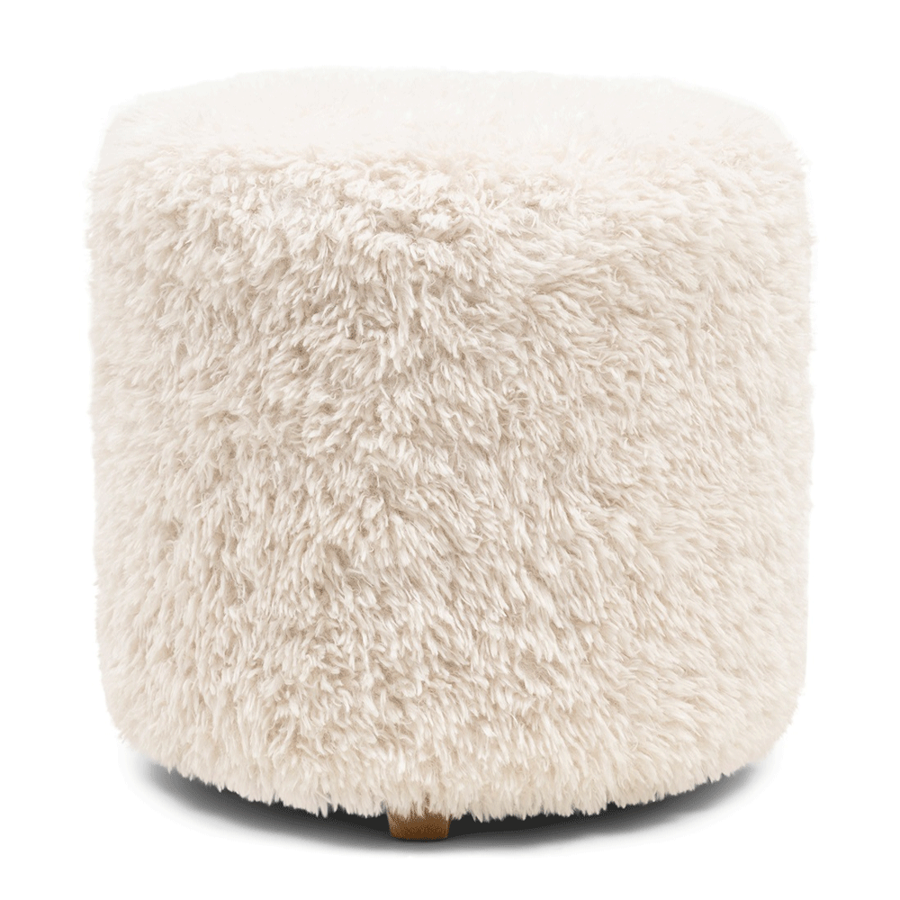 Hocker Bowery Faux Fur White | Riviera Maison