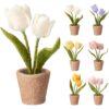 Home & Styling Tulpen in pot 19cm vilt | Merkloos