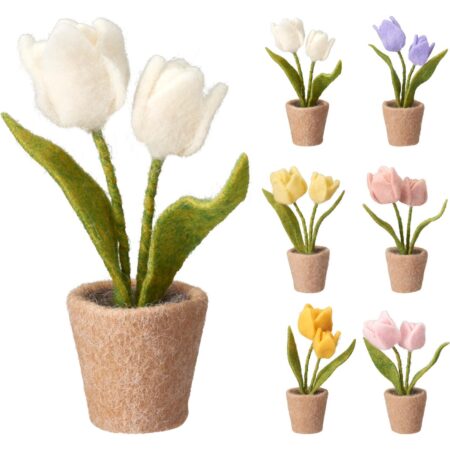 Home & Styling Tulpen in pot 19cm vilt | Merkloos