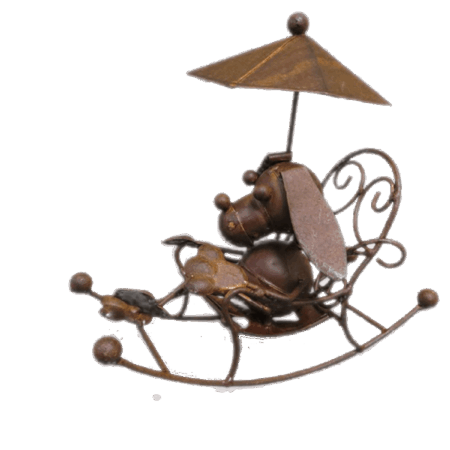 Hond in schommelstoel | DecoImport